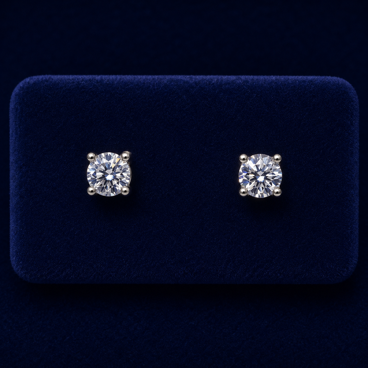 Small Round Solitaire Stud Earrings