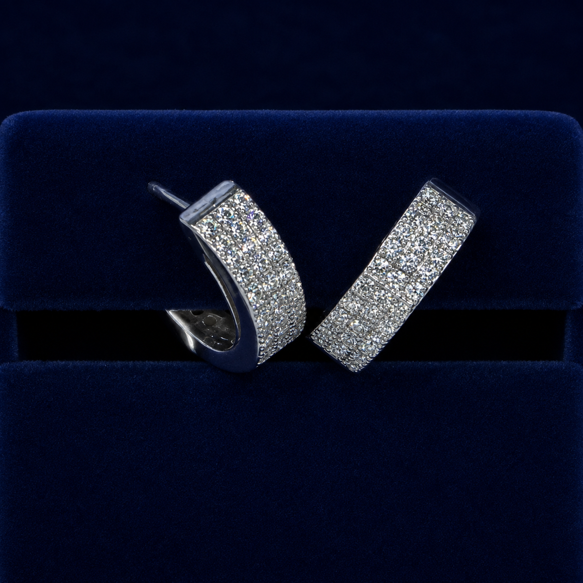 Thick Pave Huggie Hoop Earrings