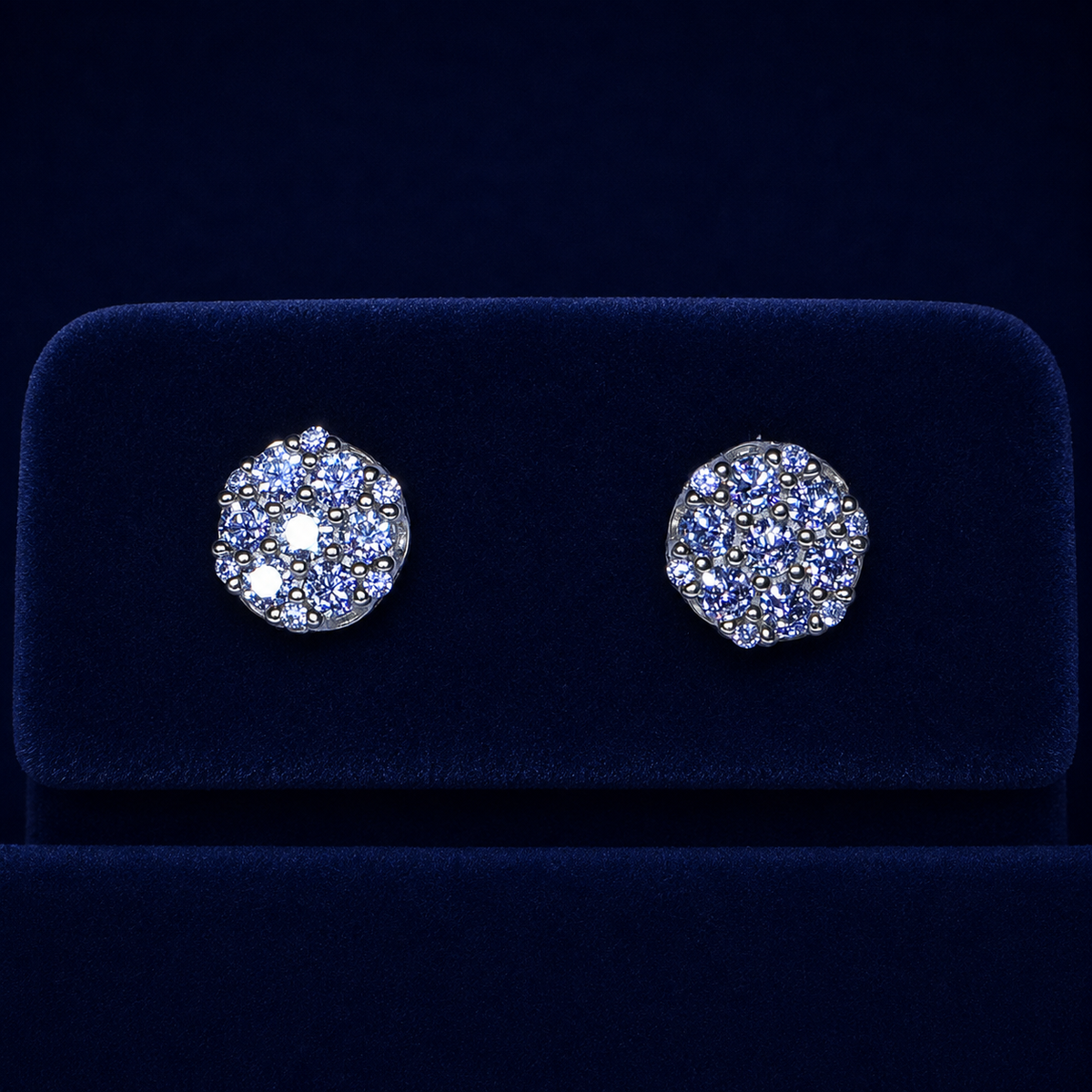 Honeycomb Cluster Round Stud Earrings