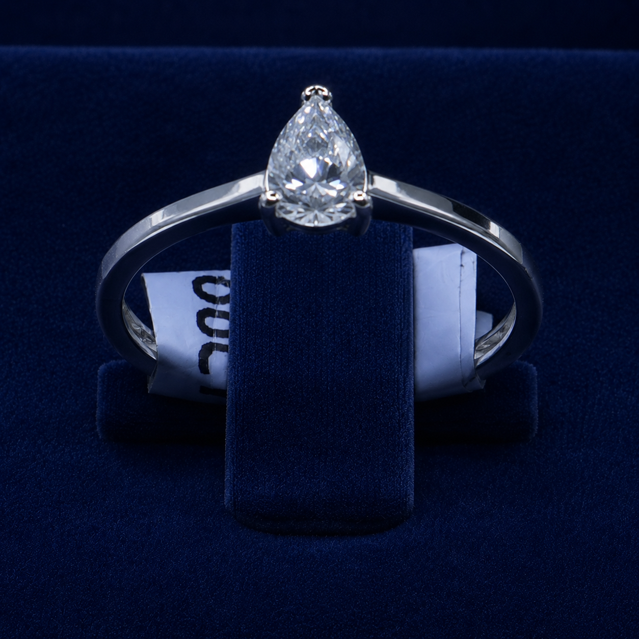 Pear-Cut Moissanite Center Stone Ring — 925 Italian Sterling Silver
