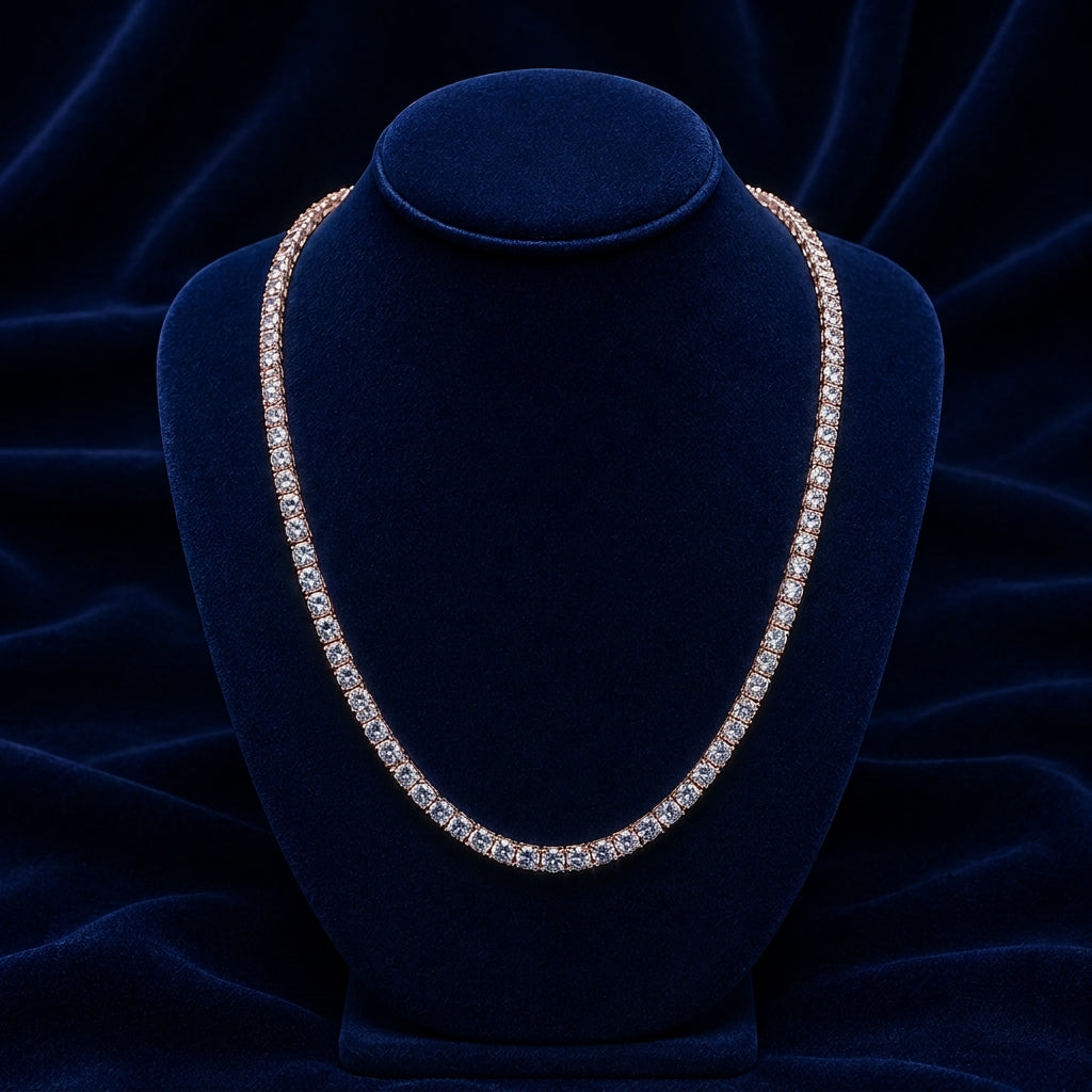 4mm Sterling Silver Moissanite Tennis Chain — 20" By Shaped Jewelers