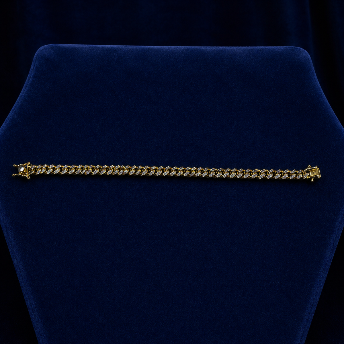 Two-Tone Diamond-Cut & Diamond-Dust Miami Cuban Bracelet