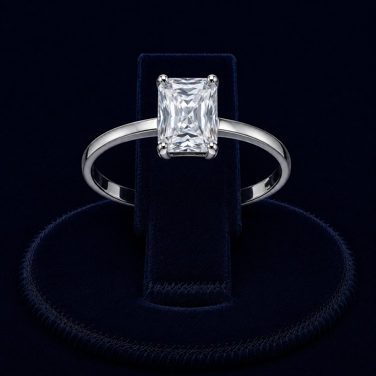 3 CT Radiant-Cut VVS Moissanite Diamond Solitaire Ring