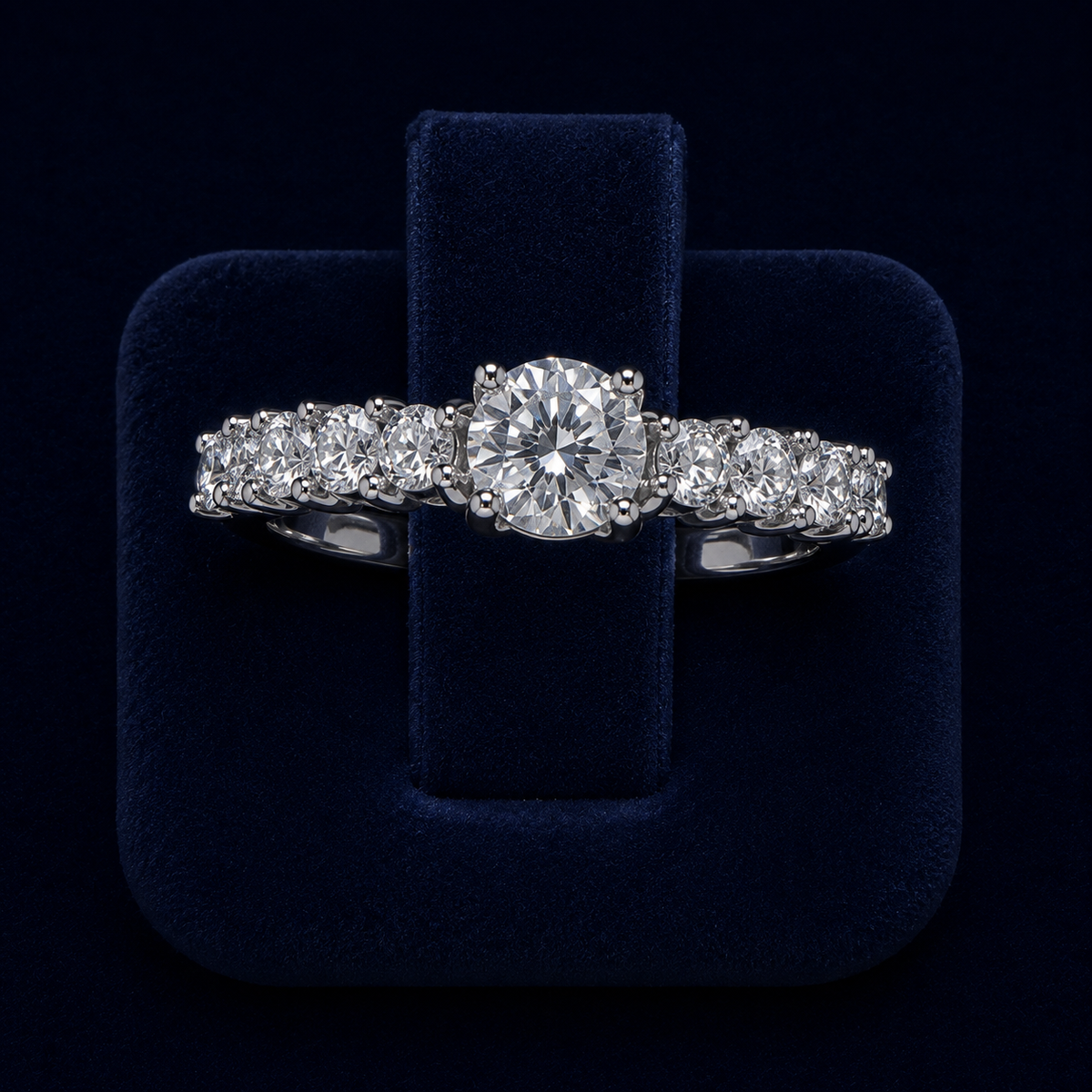 4 CT Round-Cut VVS Moissanite Diamond Multi-Stone Engagement Ring