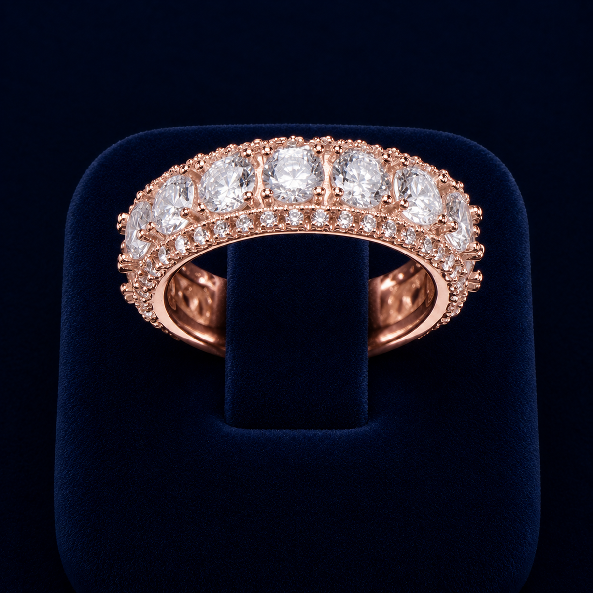 5 CT Round-Cut VVS Moissanite Diamond Multi-Stone Band Ring By Shaped Jewelers
