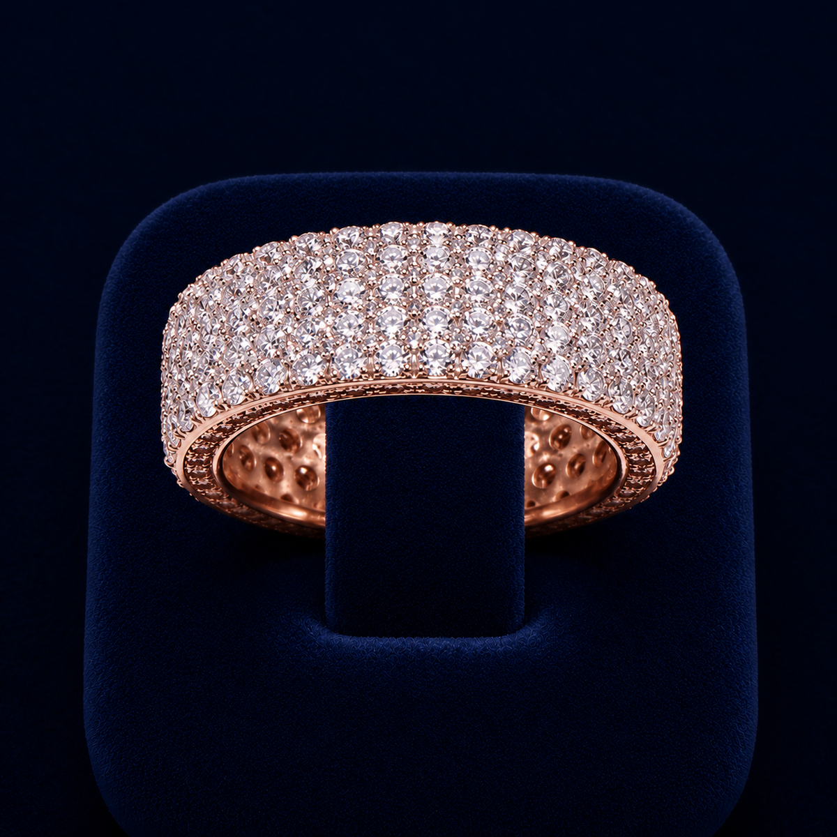 5 CT Round-Cut VVS Moissanite Diamond Pavé Band Ring By Shaped Jewelers