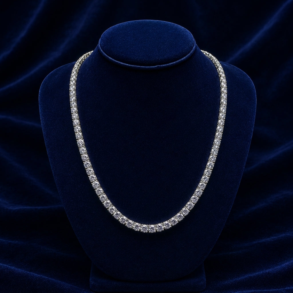 5mm Gold-Dipped Moissanite Tennis Chain — 20" By Shaped Jewelers