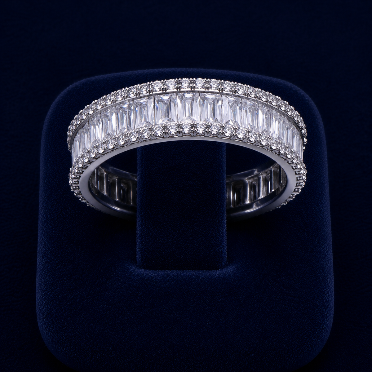 5 CT Baguette & Round-Cut VVS Moissanite Diamond Eternity Band Ring