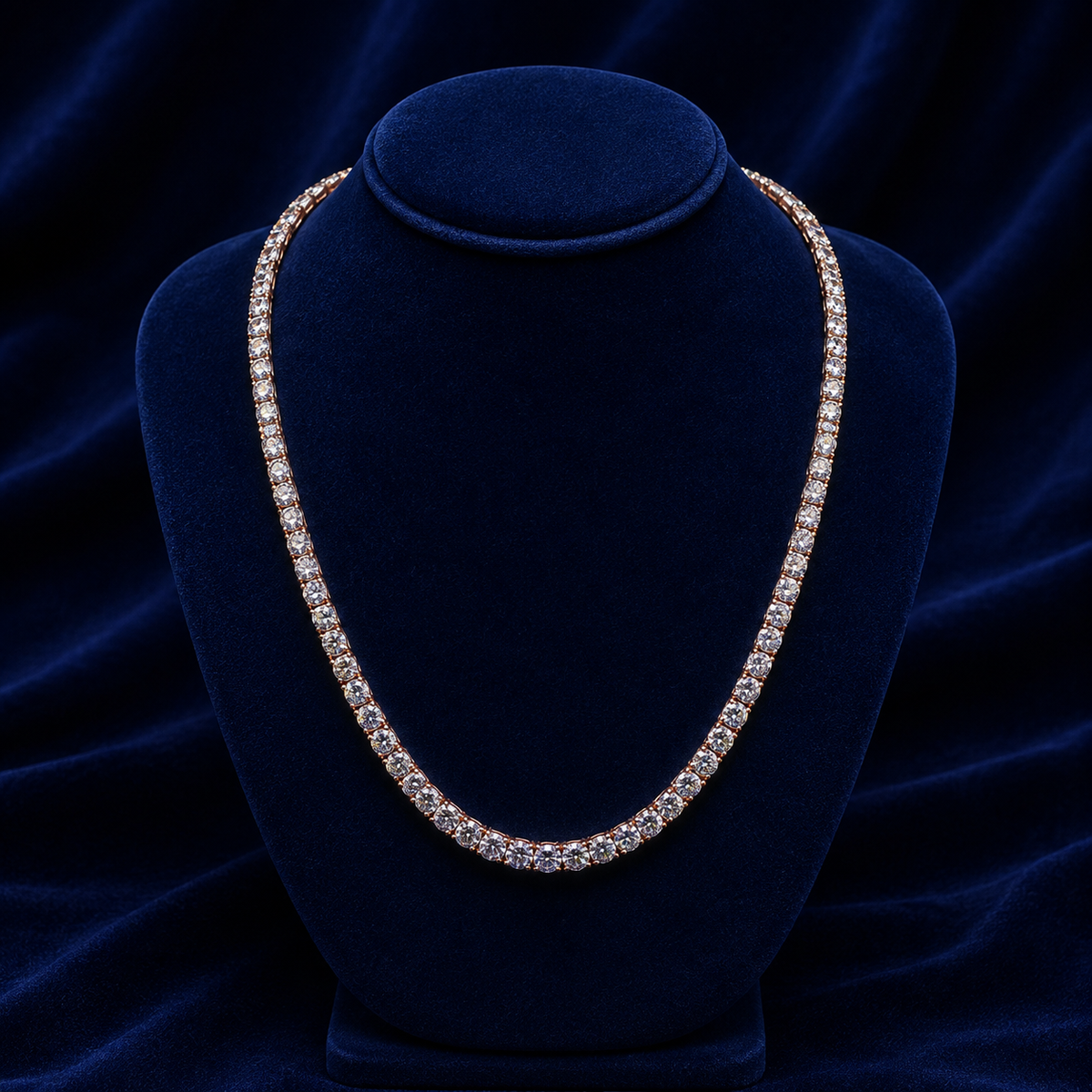 4mm Rose Gold Moissanite Tennis Chain — 20"