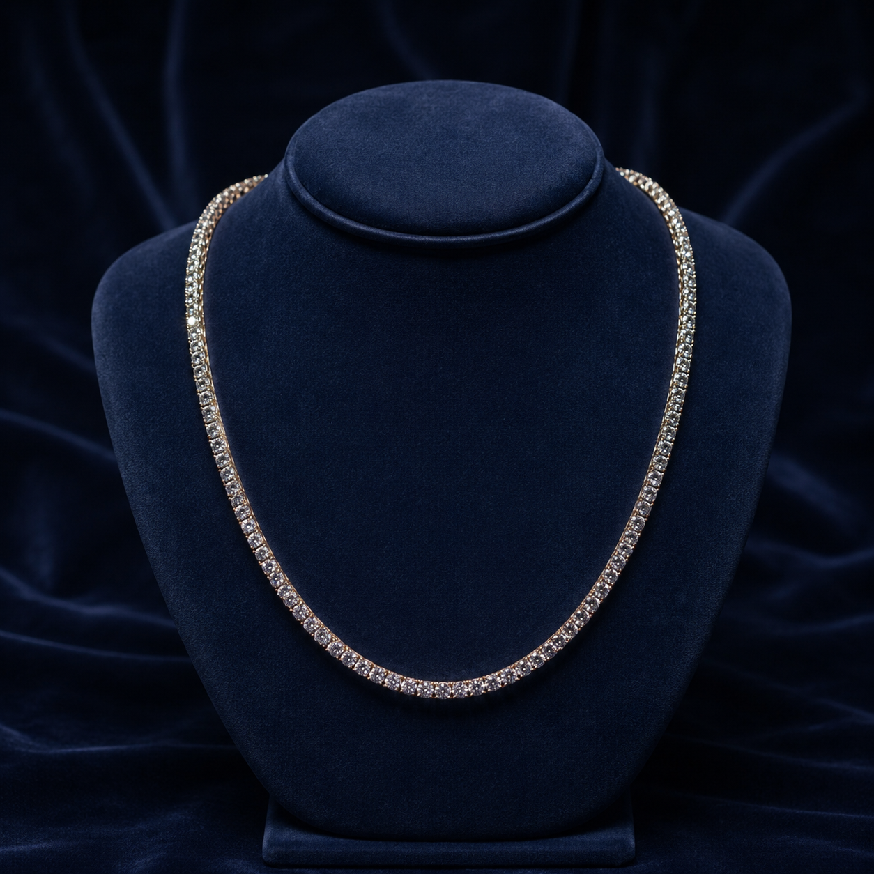 4mm Rose Gold Moissanite Tennis Chain — 22", VVS
