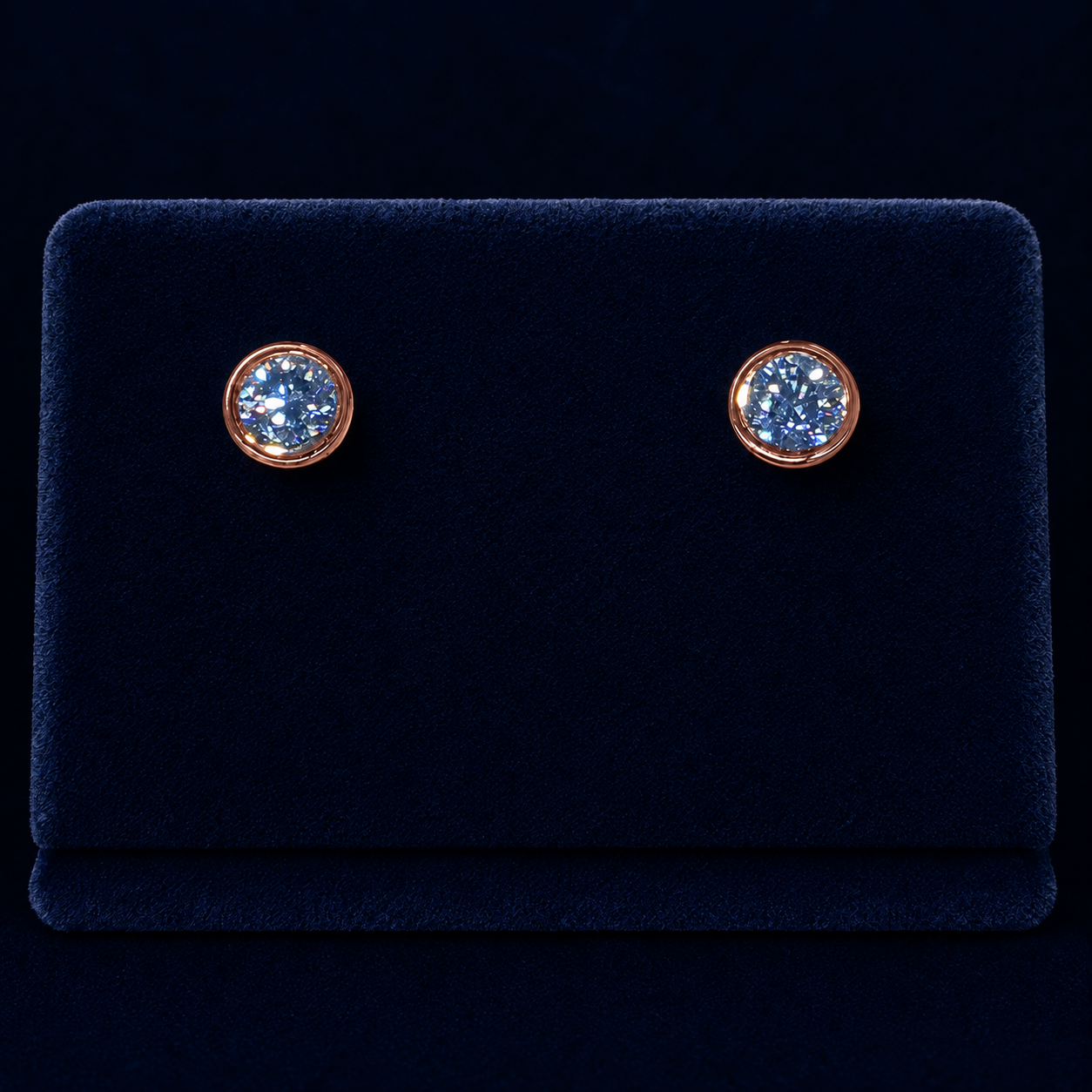 Bezel-Set Round Solitaire Stud Earrings By Shaped Jewelers
