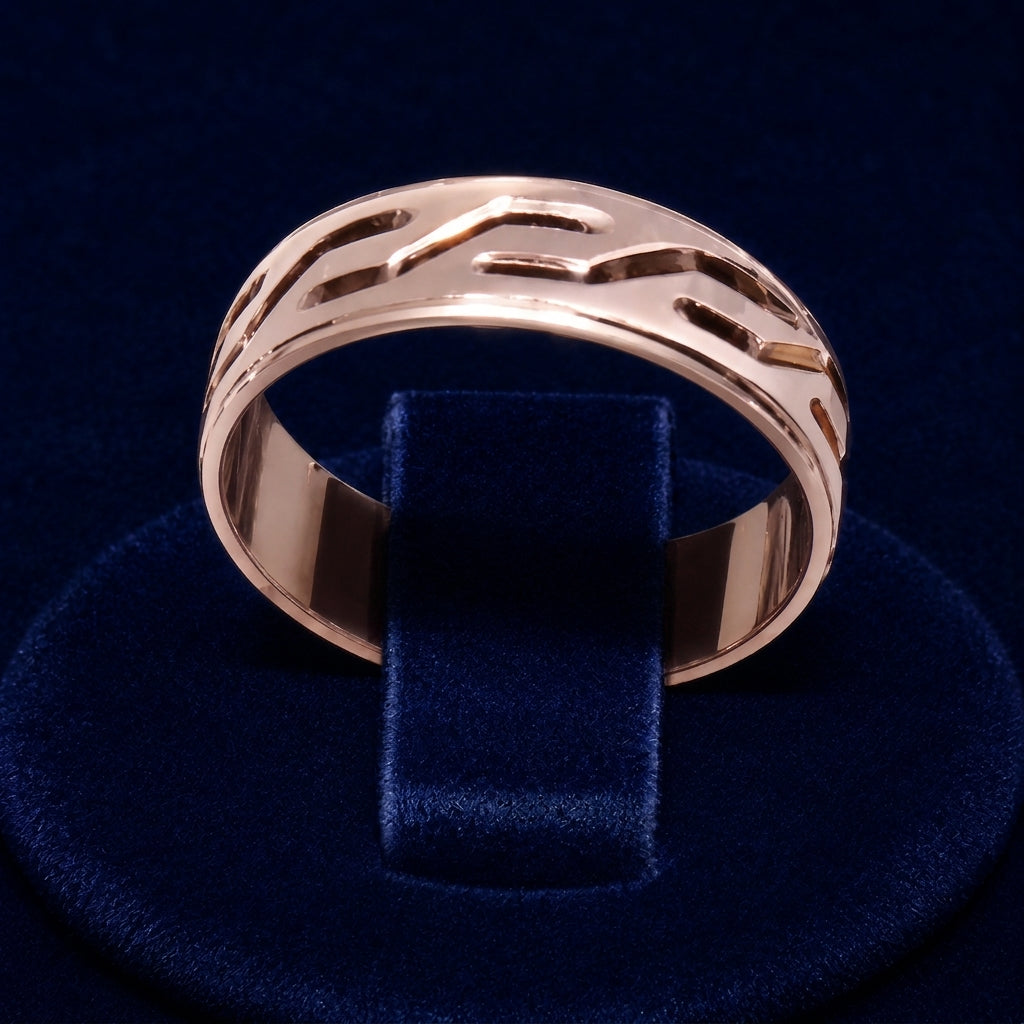 Bold Chain-Link Diamond-Cut Ring By Shaped Jewelers