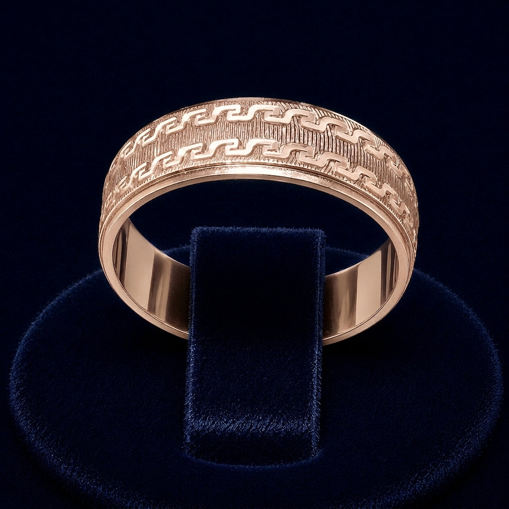 Chain-Link Diamond-Cut Band Ring By Shaped Jewelers