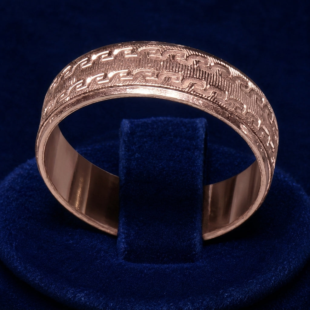 Exotic Link Diamond-Cut Band Ring By Shaped Jewelers