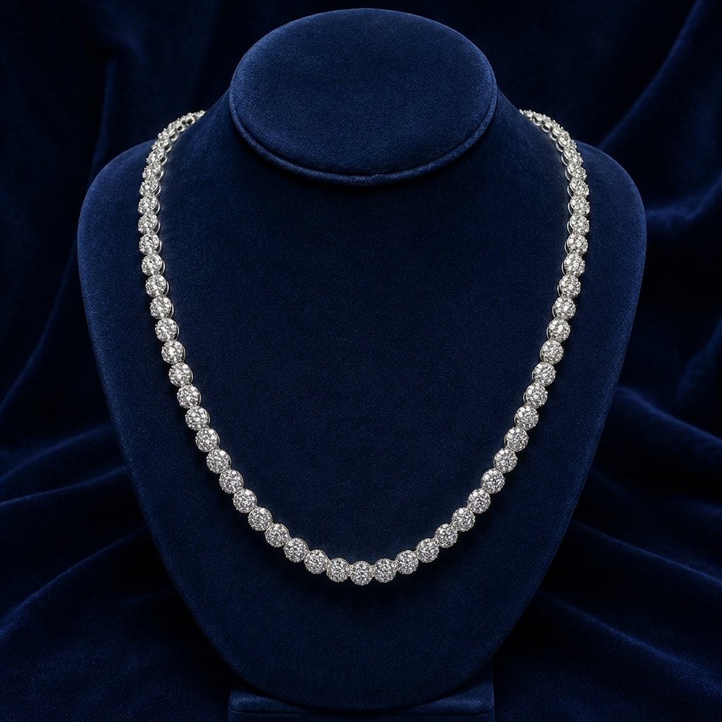 Honeycomb Cluster Tennis Chain By Shaped Jewelers