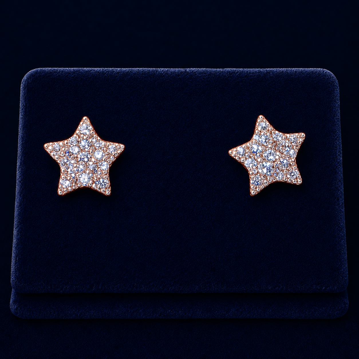 Pave Five-Point Star Stud Earrings By Shaped Jewelers