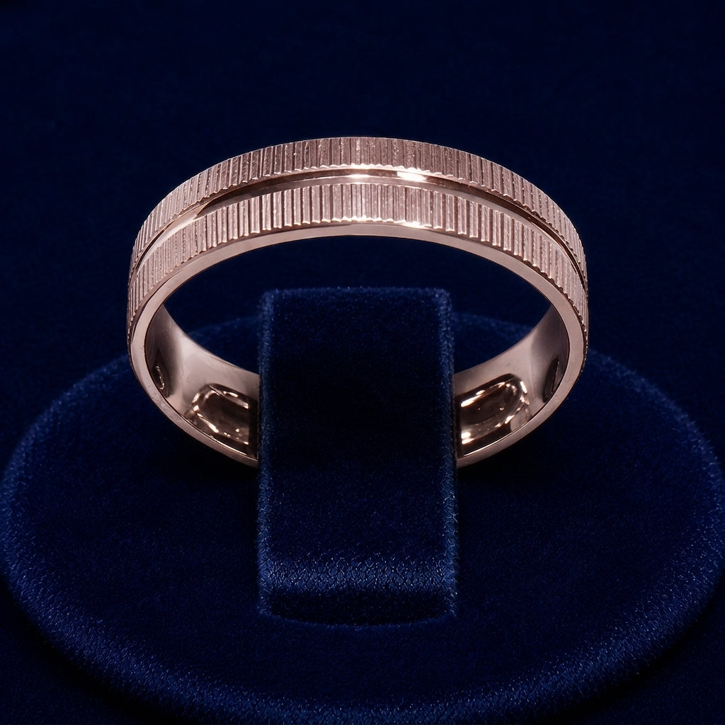 Ribbed Double-Row Band Ring By Shaped Jewelers