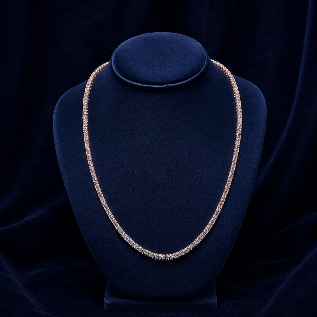 Round-Cut Moissanite Tennis Chain By Shaped Jewelers