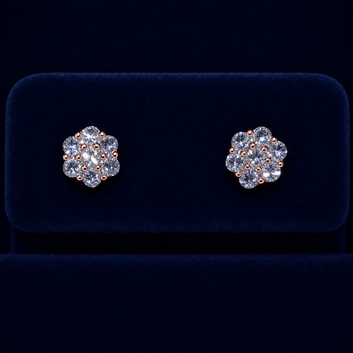Small Honeycomb Flower Cluster Stud Earrings