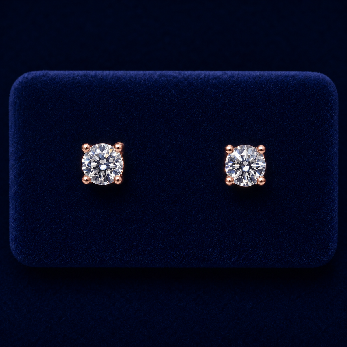 Small Round Solitaire Stud Earrings