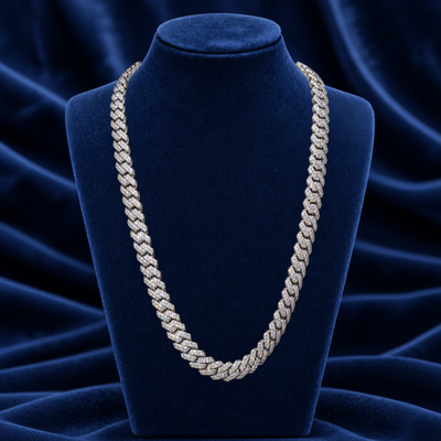 VVS Moissanite Prong Cuban Link Chain