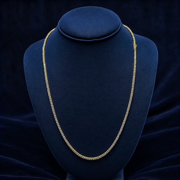 3mm Gold-Dipped Moissanite Tennis Chain — 24"