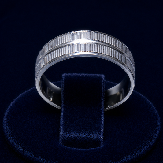 Lined Double-Row Band Ring