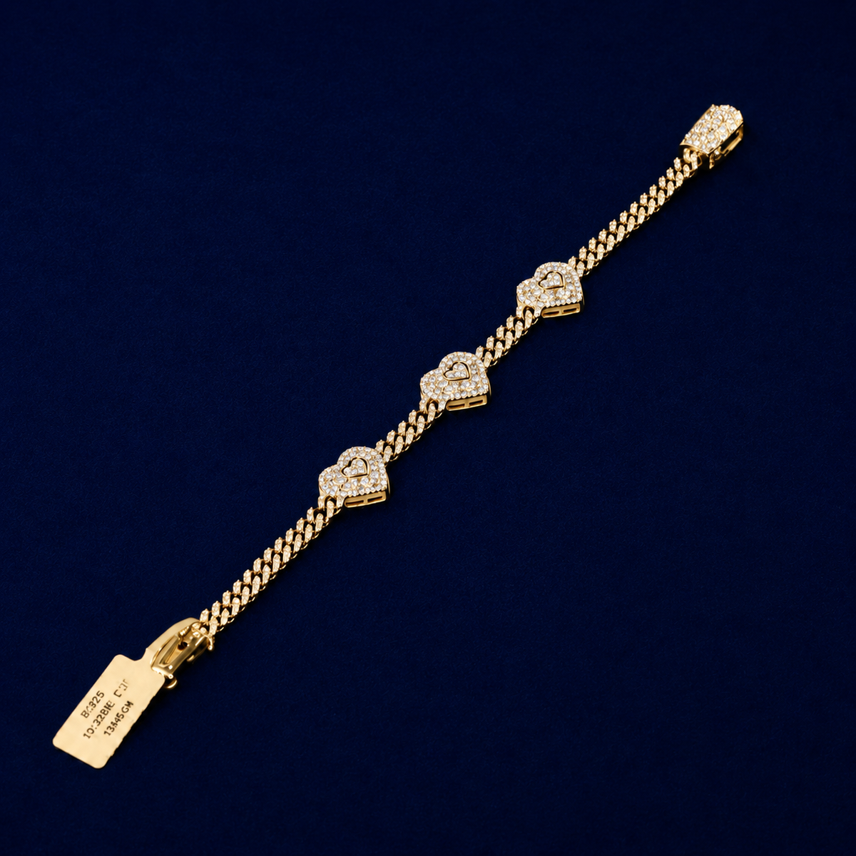 Cuban Link Heart VVS Moissanite Bracelet by Spade Jewelers