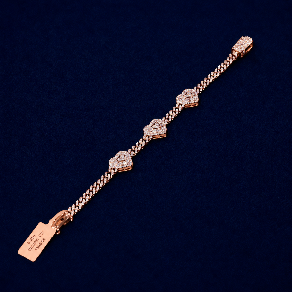 Cuban Link Heart VVS Moissanite Bracelet by Spade Jewelers