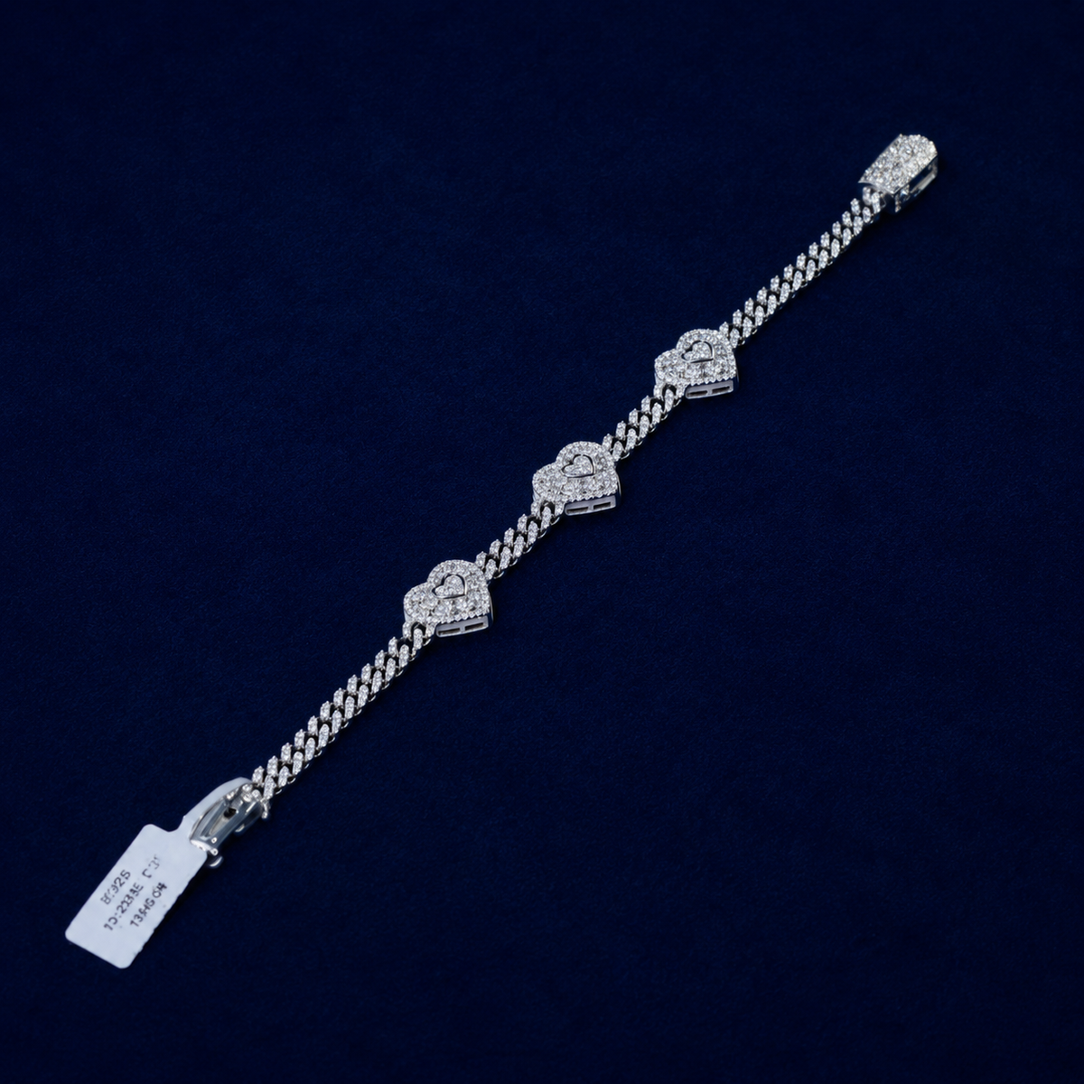 Cuban Link Heart VVS Moissanite Bracelet by Spade Jewelers