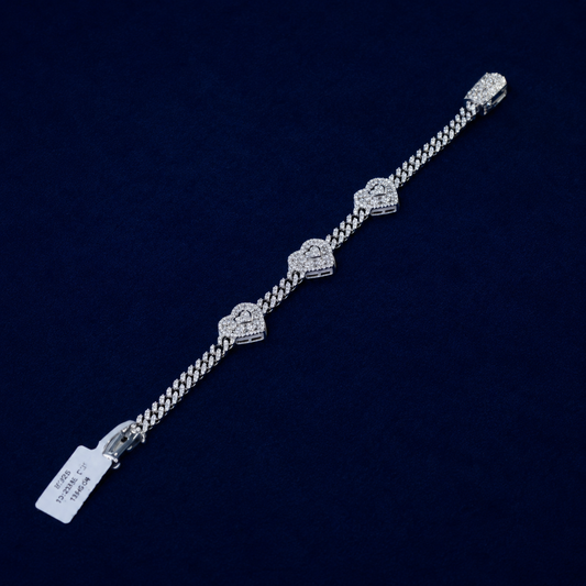 Cuban Link Heart VVS Moissanite Bracelet by Spade Jewelers