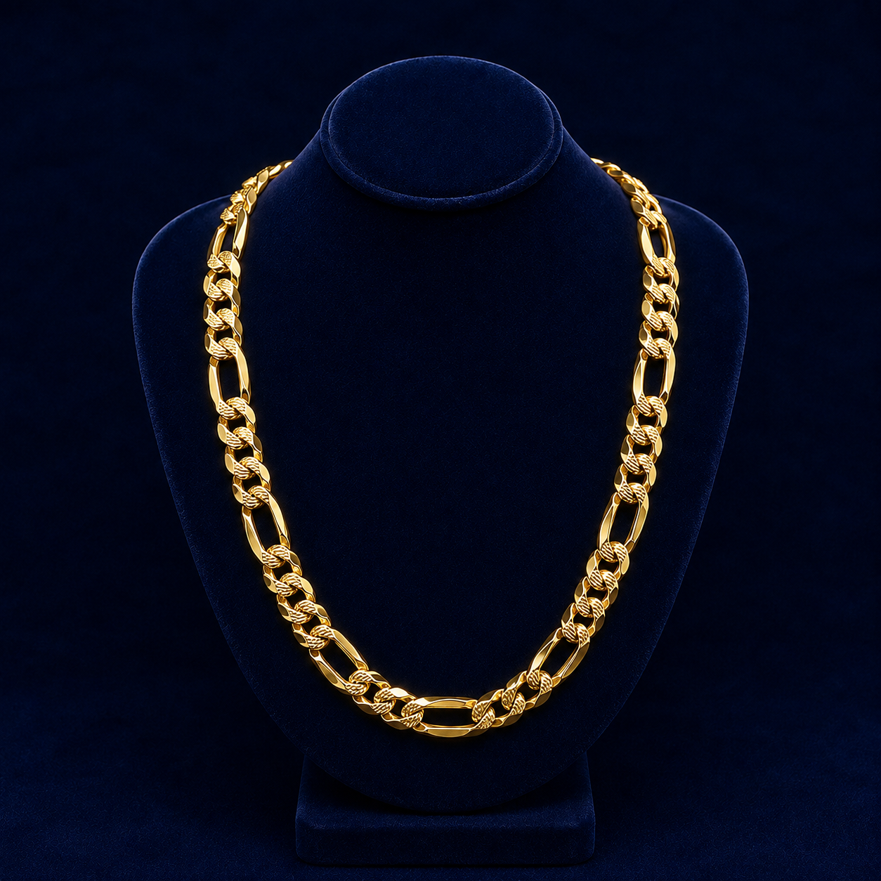 15mm Solid Figaro Chain – Diamond-Cut Pattern By Spade Jewelers