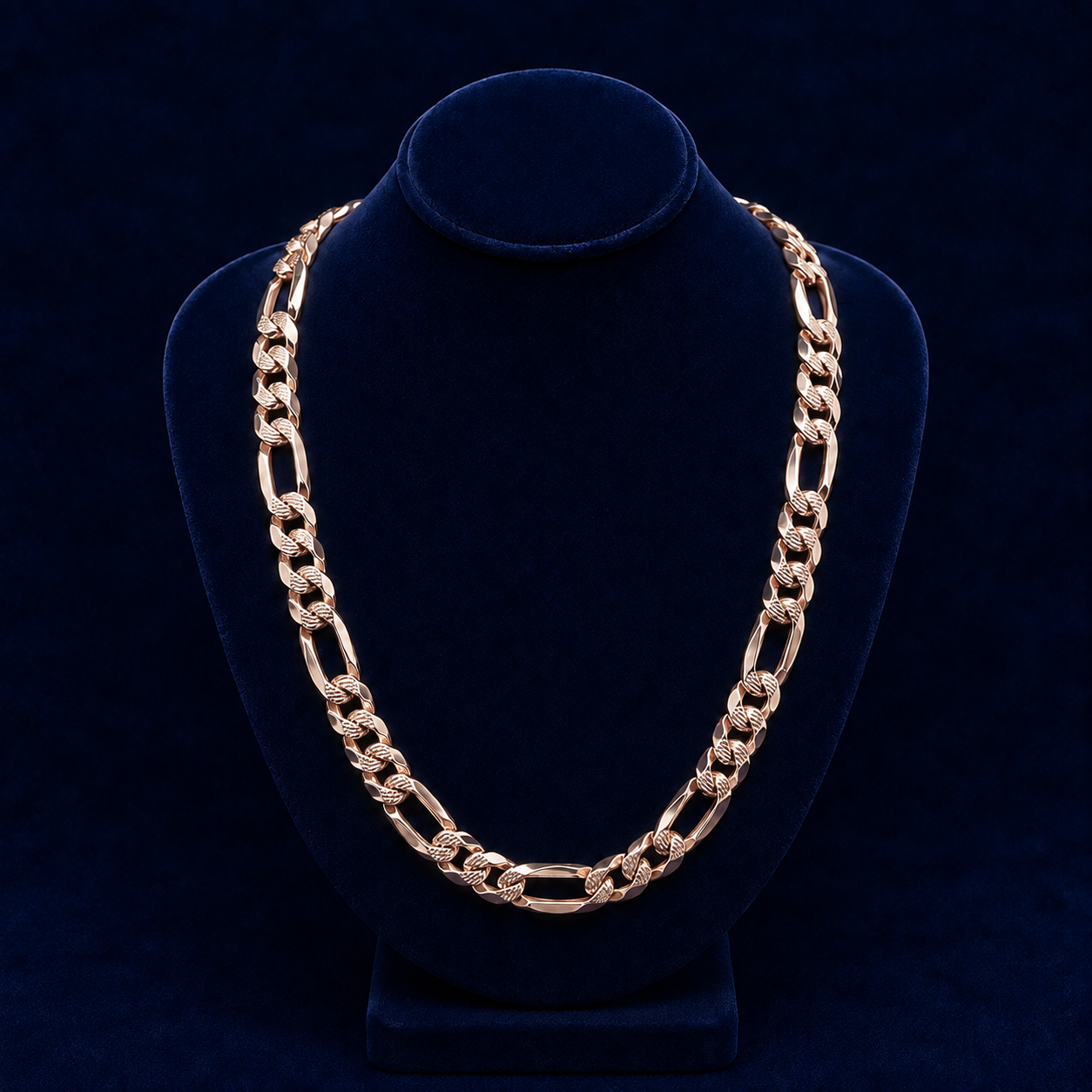 15mm Solid Figaro Chain – Diamond-Cut Pattern By Spade Jewelers