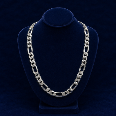 15mm Solid Figaro Chain – Diamond-Cut Pattern By Spade Jewelers