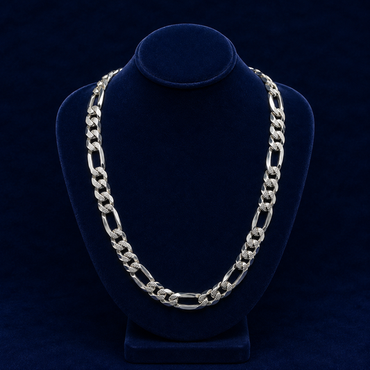 15mm Solid Figaro Chain – Diamond-Cut Pattern By Spade Jewelers