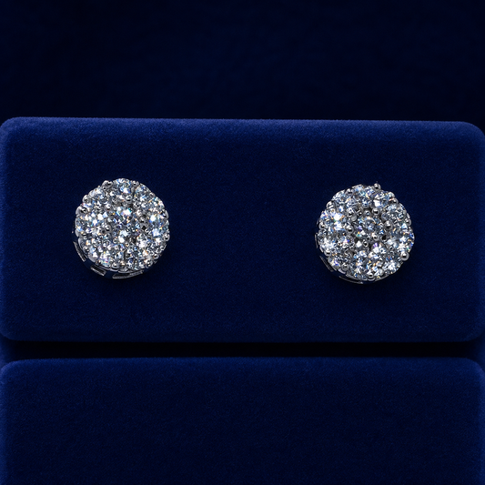 Round Composite Cluster Stud Earrings