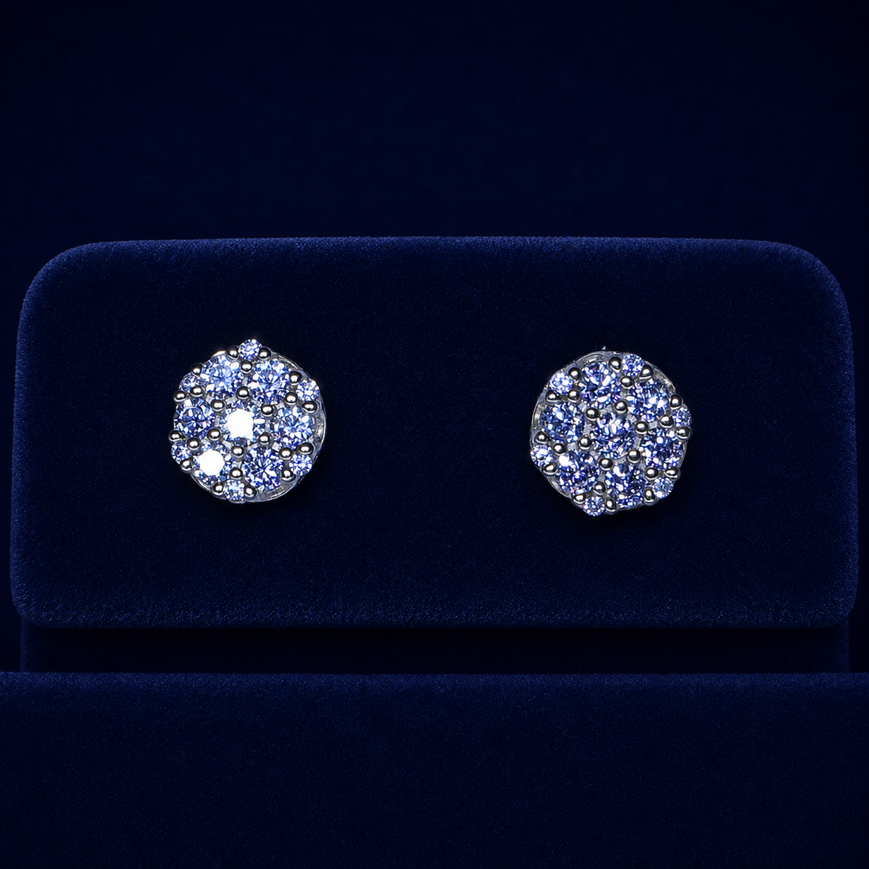 Honeycomb Cluster Round Stud Earrings