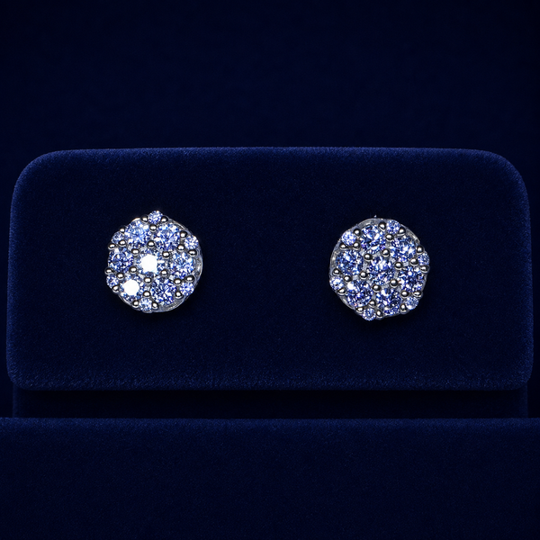 Honeycomb Cluster Round Stud Earrings