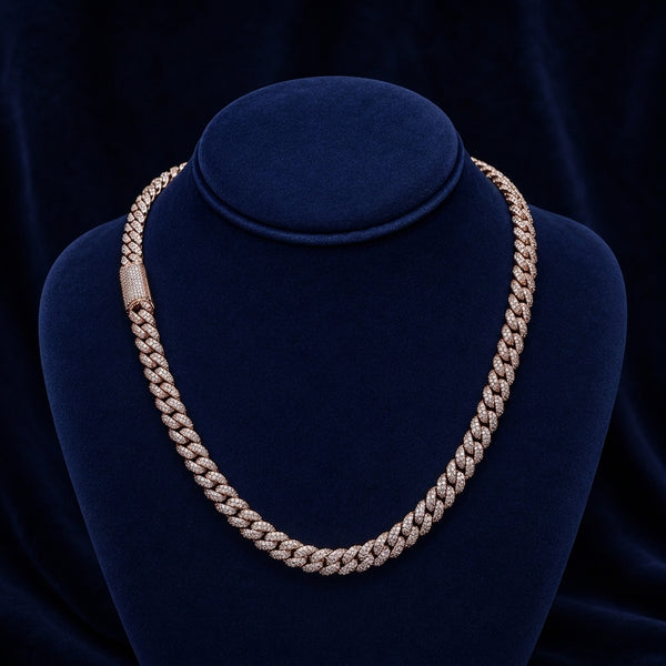 12mm Round-Edge Honeycomb Miami Cuban Link — VVS Moissanite By Shaped Jewelers