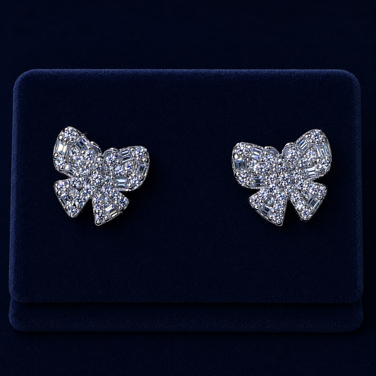 Ribbon Bow Stud Earrings  By Shaped Jewelers