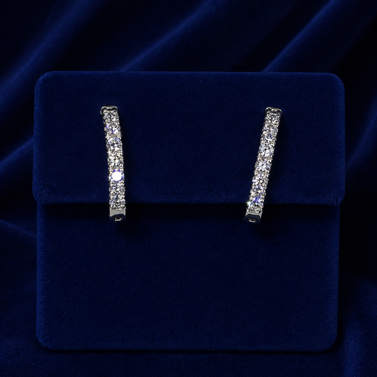 Round-Cut Pave Huggie Hoop Earrings By Shaped Jewelers