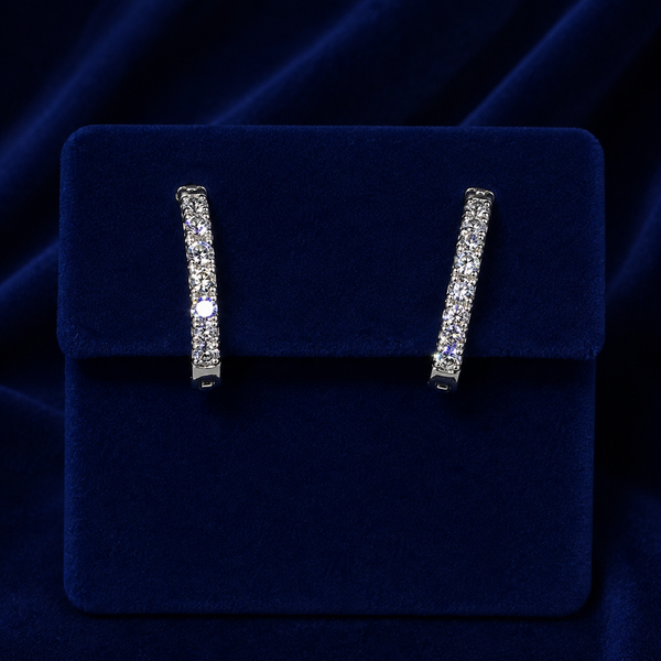 Round-Cut Pave Huggie Hoop Earrings By Shaped Jewelers