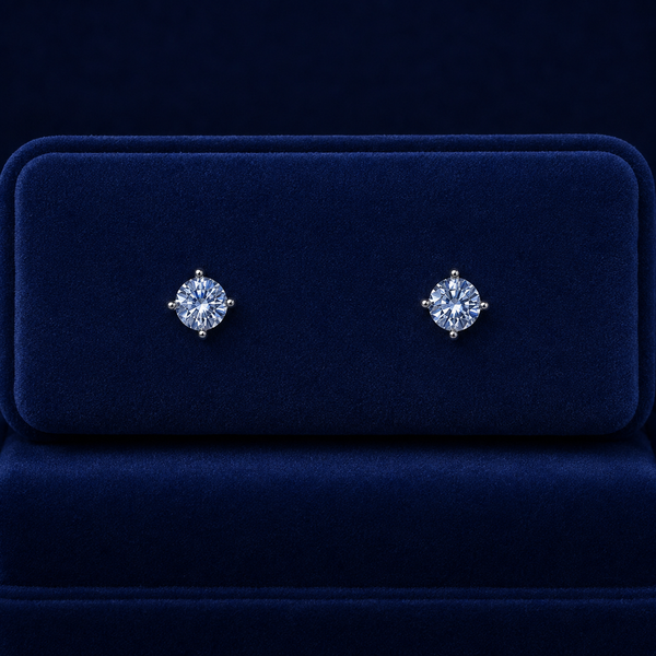 Petite Round Solitaire Stud Earrings By Shaped Jewelers