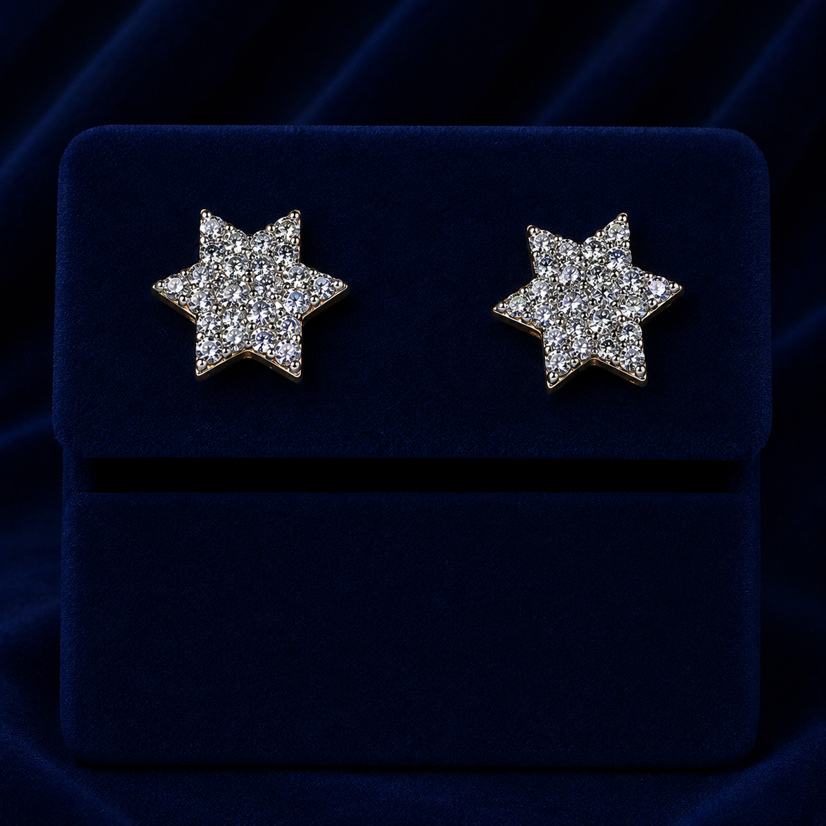 Pave Six-Point Star Stud Earrings By Shaped Jewelers