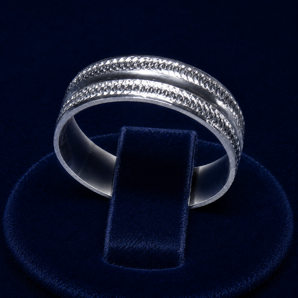 Rope-Textured Dome Band Ring
