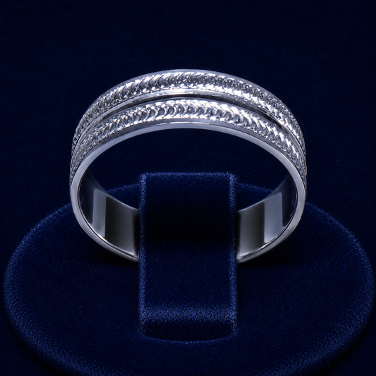 Herringbone Dome Band Ring