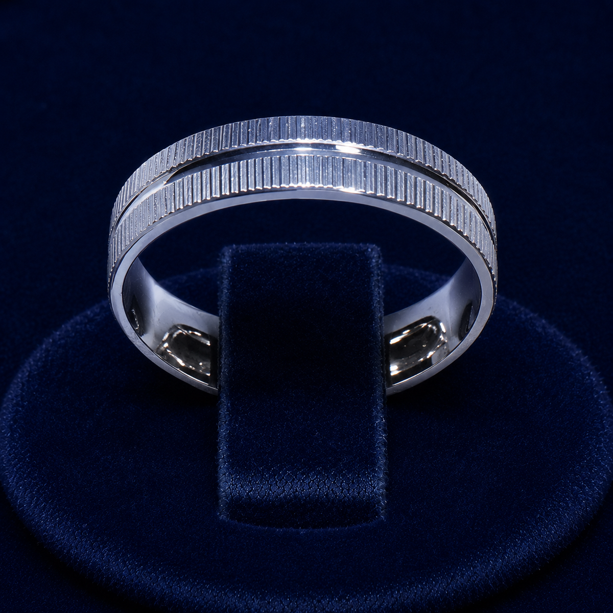 Ribbed Double-Row Band Ring