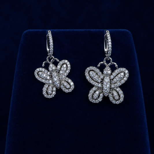 Butterfly Huggie Drop Earrings By Shaped Jewelers