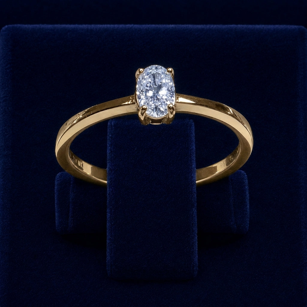 1 CT Oval-Cut Moissanite Solitaire Ring By Shaped Jewelers