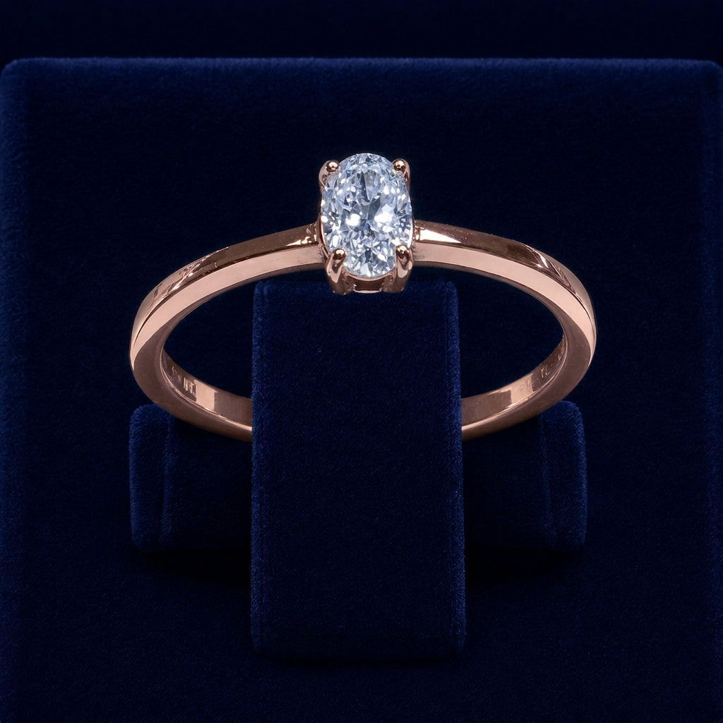 1 CT Oval-Cut Moissanite Solitaire Ring By Shaped Jewelers